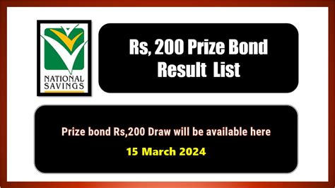 Rs. 200 Prize Bond Draw List 2024 & All Previous Draw Results.